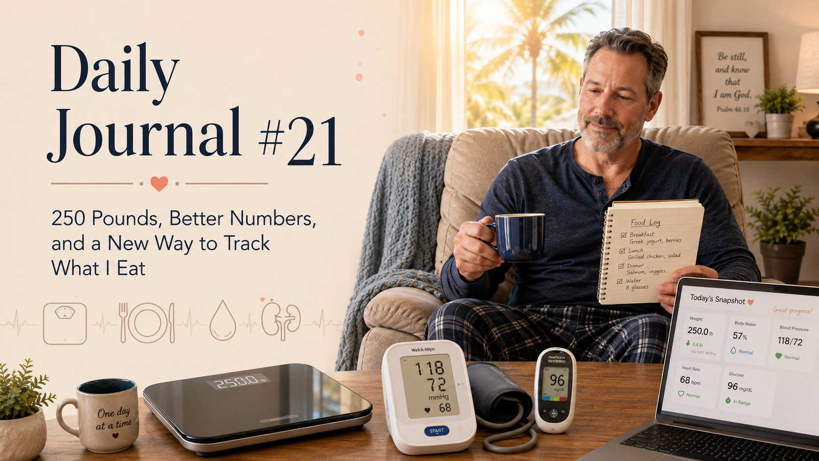 Daily Journal #21 — 250 Pounds, Better Numbers, and a New Way to Track What I Eat