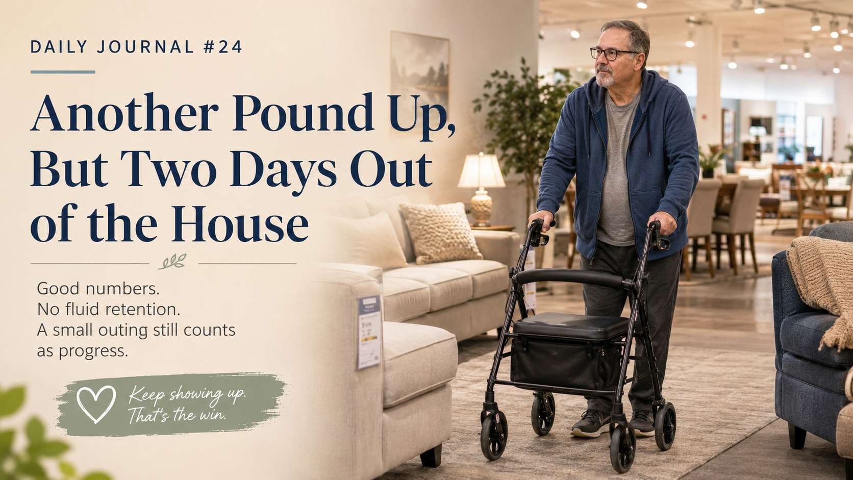 Daily Journal #24 — Another Pound Up, but Two Days Out of the House