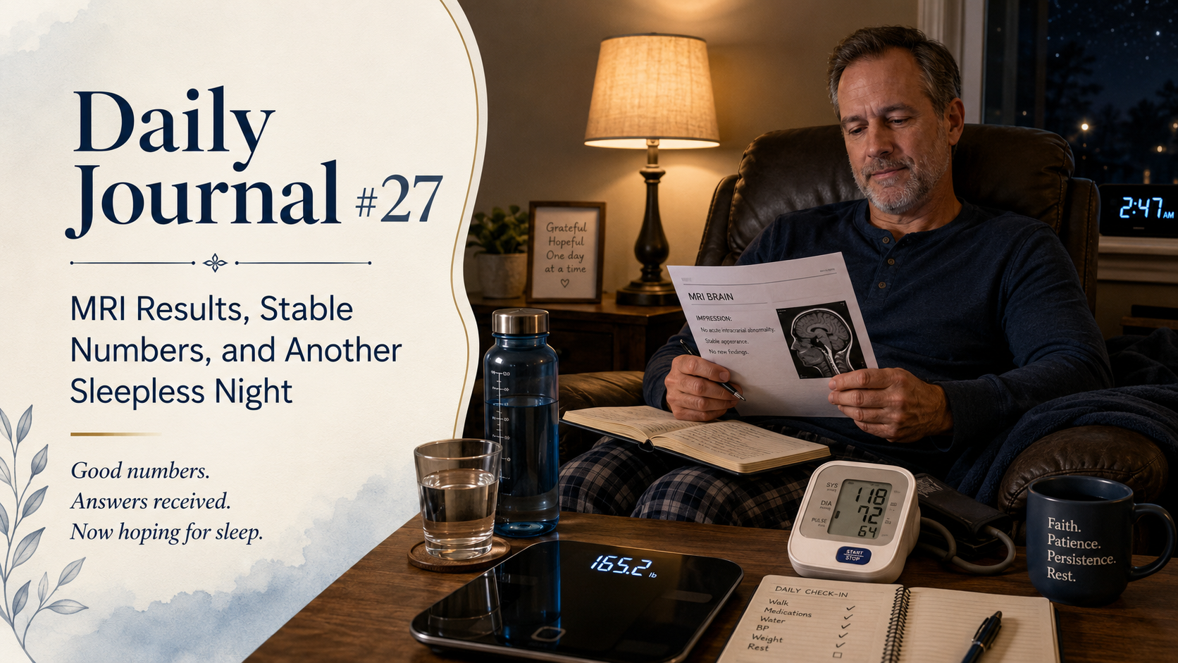 Daily Journal #27 — MRI Results, Stable Numbers, and Another Sleepless Night