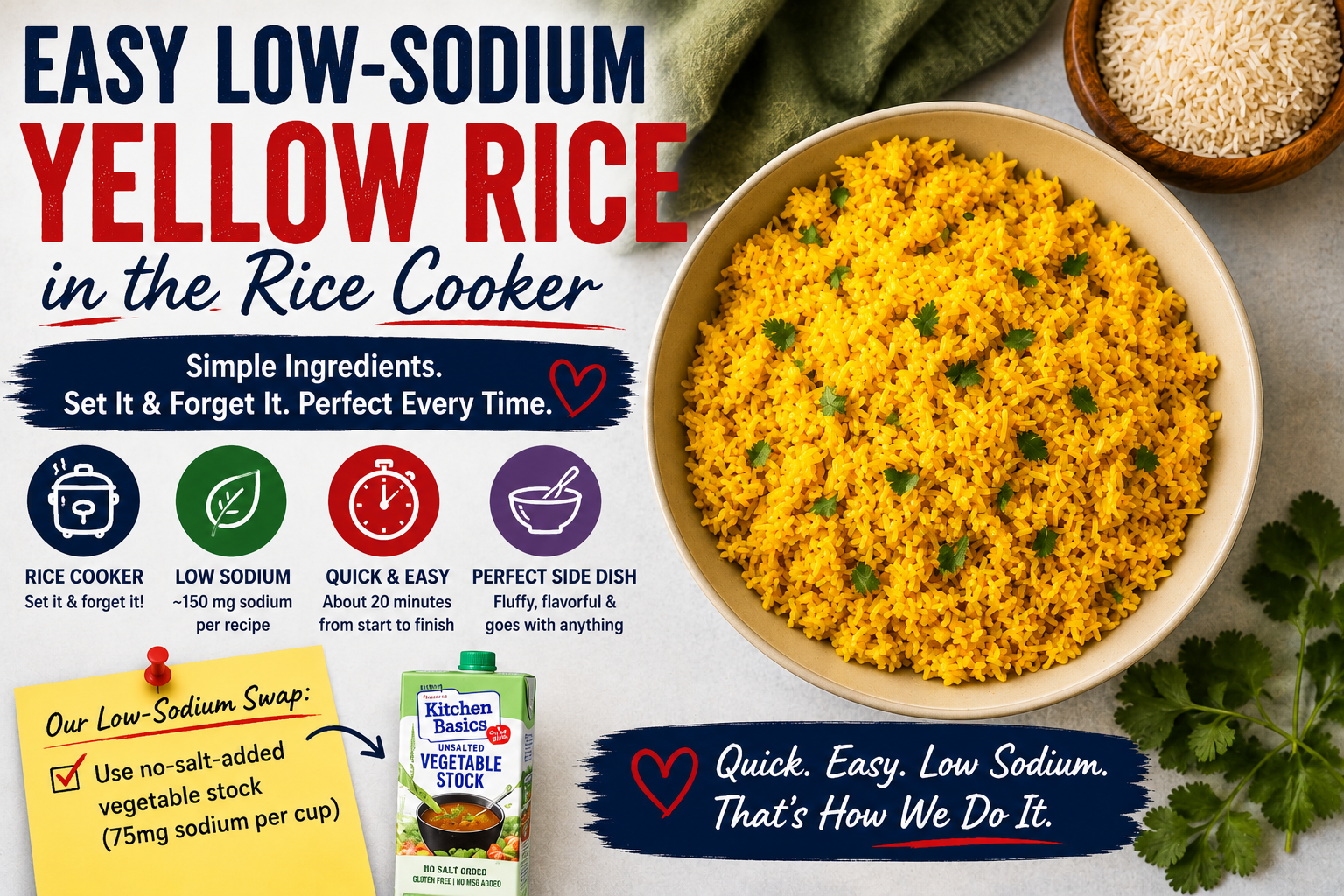 Easy Low-Sodium Yellow Rice in the Rice Cooker